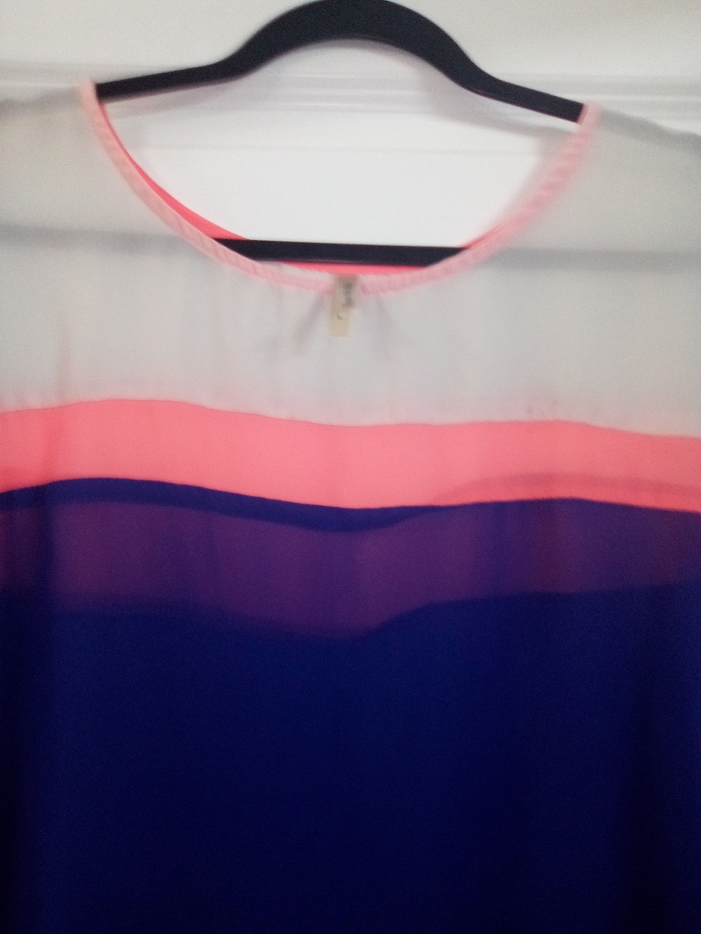 Glam Dollz 2010s Colorblock Corporate Casual Twee Sheer Flowy Blouse Size Large - Picture 2 of 8